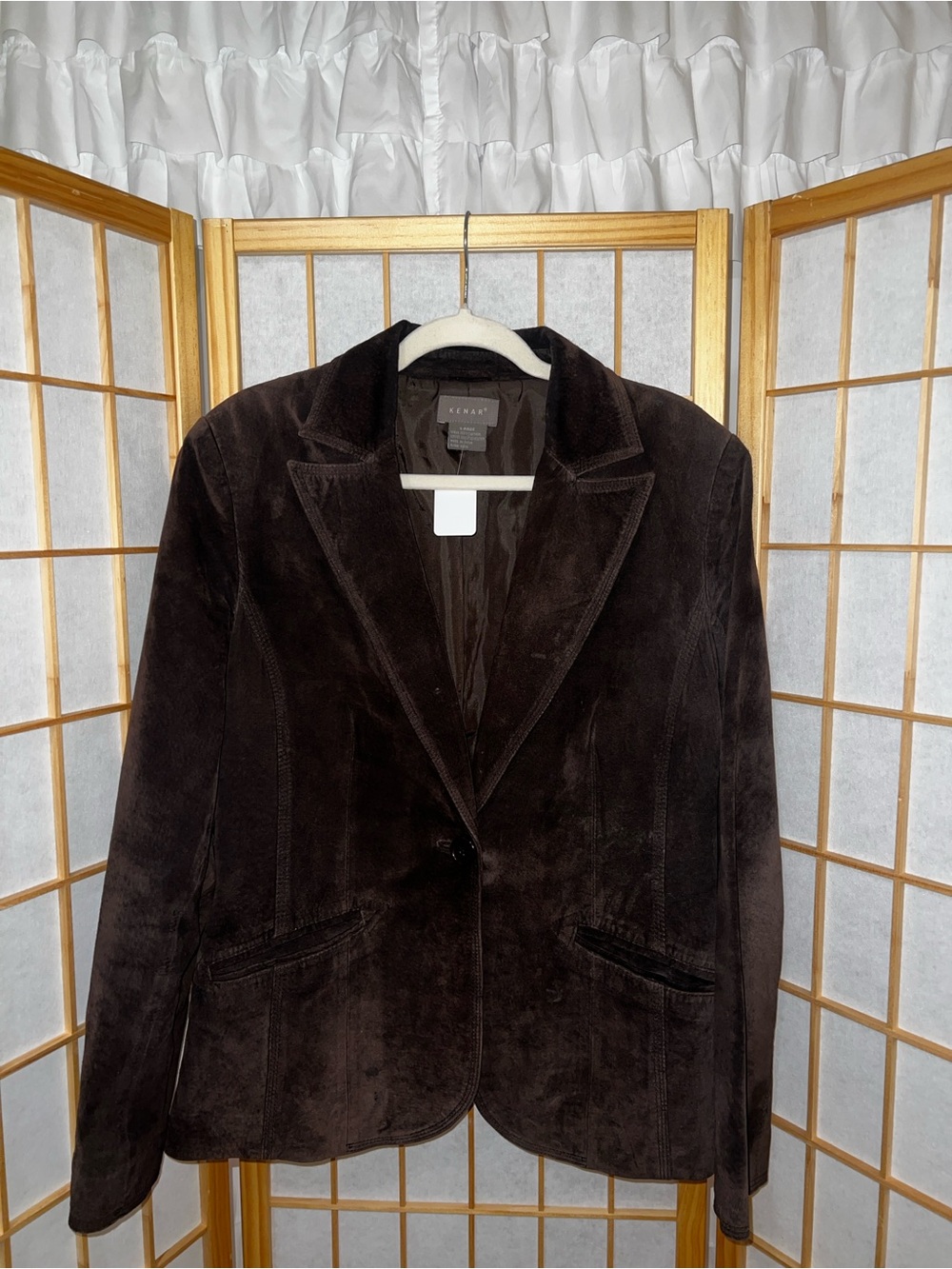 Kenar Dark Brown Suede Blazer